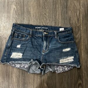 Old Navy Women's Distressed Blue Jean boyfriend Shorts